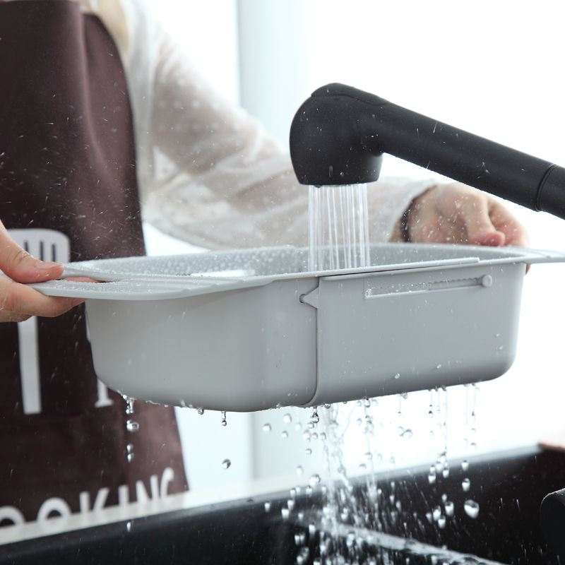 2020新款可伸缩厨房水槽沥水架置物架塑料放碗筷架子。