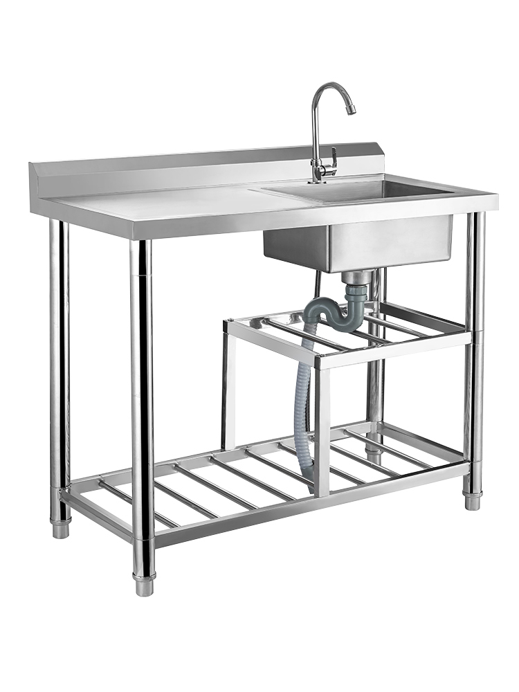 不锈钢水槽商用水盆台面一体水池带支架洗碗池厨房家用洗手洗菜盆