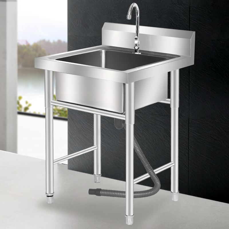 商用不锈钢水槽水池双槽洗菜盆洗碗池厨房家用带支架单槽大洗手盆