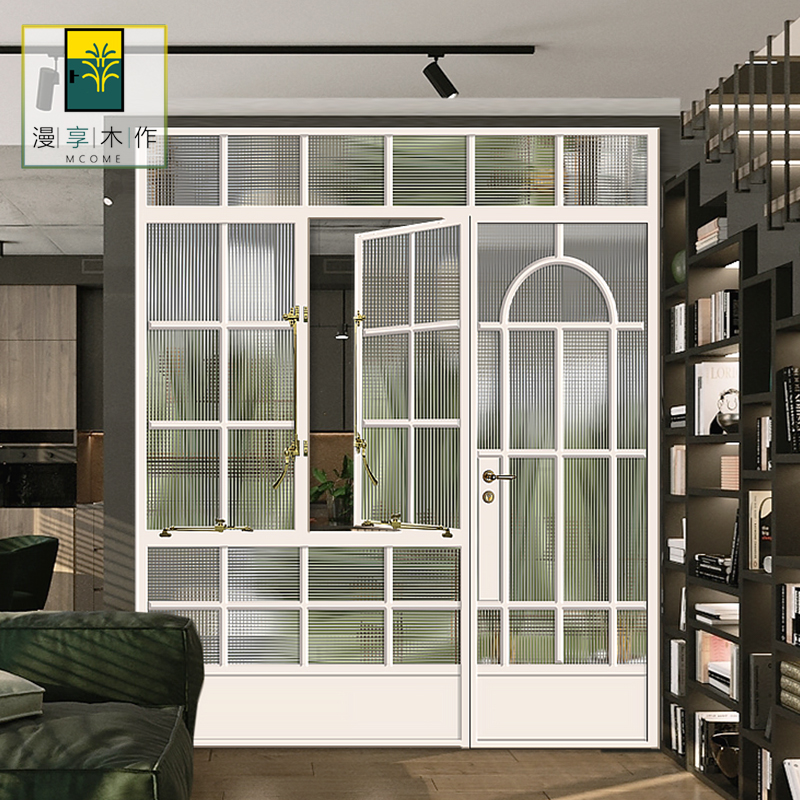 漫享木作定制室内门钛镁铝合金艺术玻璃门法式窗户拱形门厨卫门窗