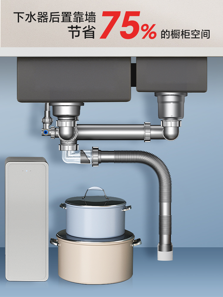 洗菜盆水池下水管配件厨房大双水槽下水器排水管套装三通防臭通用