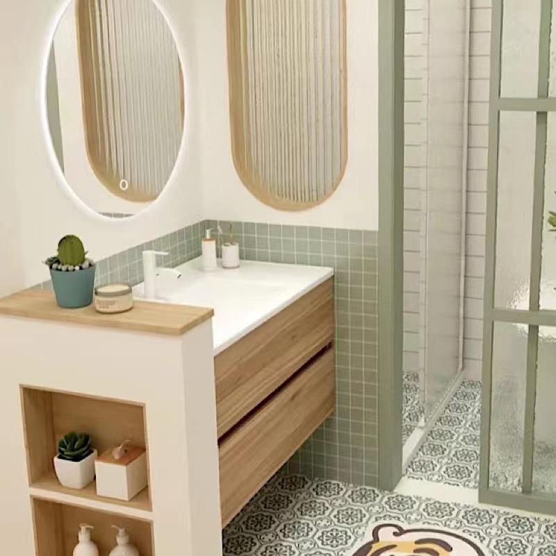 微晶石浴室柜组合日式卫生间洗脸台洗漱北欧洗手池纳米岩石一体盆