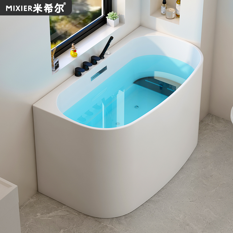 定制日式深泡浴缸家用小户型坐式迷你泡澡浴盆亚克力独立可移动0.