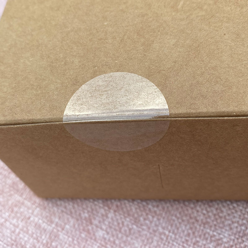 可移除圆形透明封口贴 彩盒盒子易撕贴不留痕 包装盒透明封口贴纸