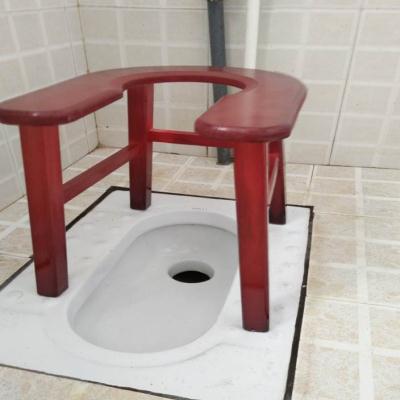 实木U型坐便凳子老人小孩孕妇残疾病人厕所蹲坑椅 可移动蹲大便器