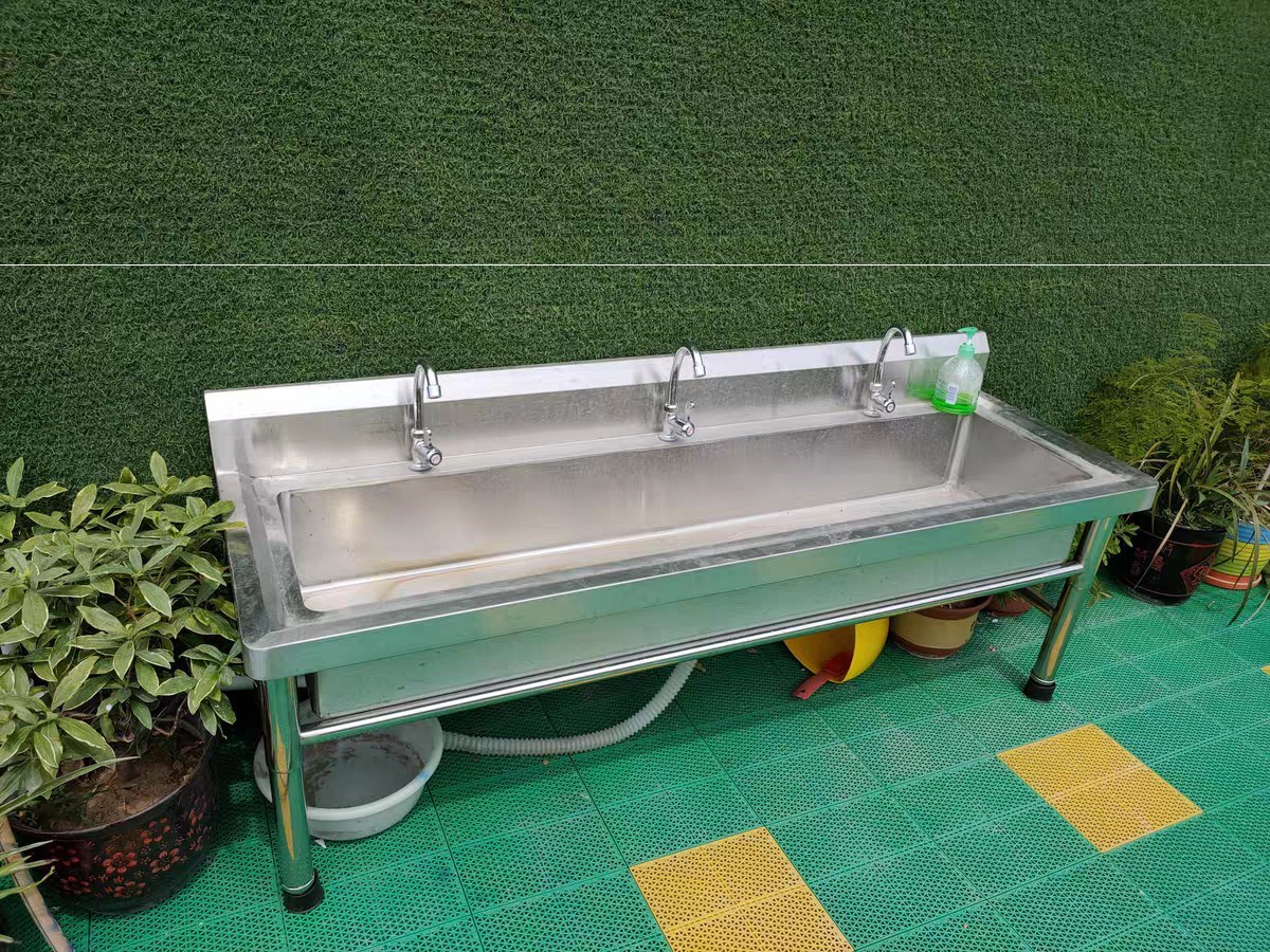 304拖把商用水池水槽单长水槽不锈r钢洗菜盆洗碗池学校幼儿园食堂