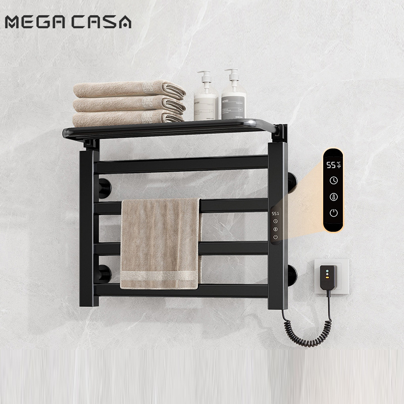 Mega Casa智能电热毛巾架家用浴室卫生间恒温加热浴巾置物烘干架