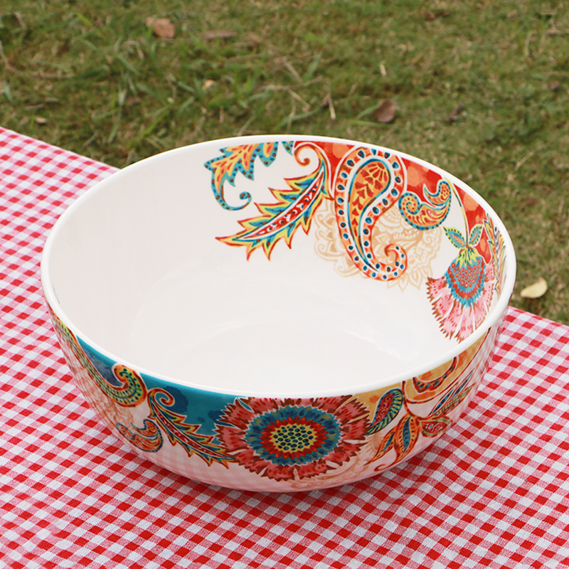创意大师陶瓷和面盆家用汤碗大号酸菜鱼盆北欧风手绘餐具碗水果盆