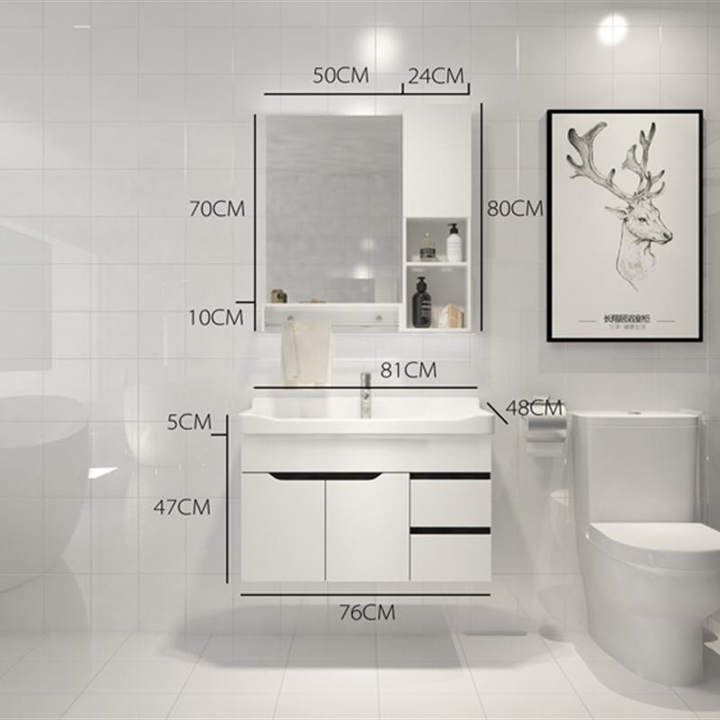 新款简约北欧风现代pvc浴室柜组合卫生间洗面盆柜镜柜洗漱台洗手