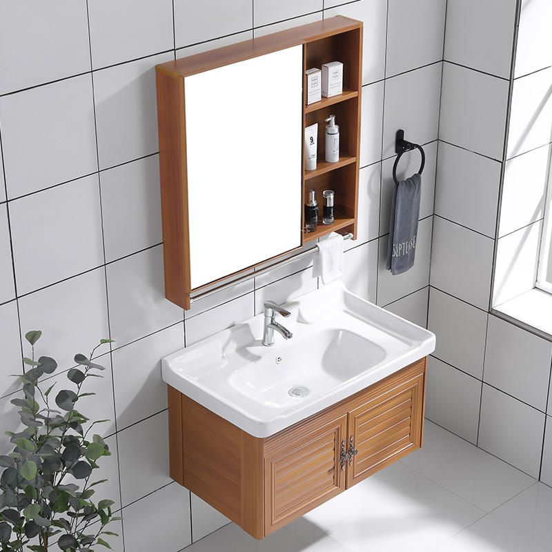 太空铝浴室柜组合洗手洗脸盆小户型卫生间洗漱台面盆镜柜现代简约