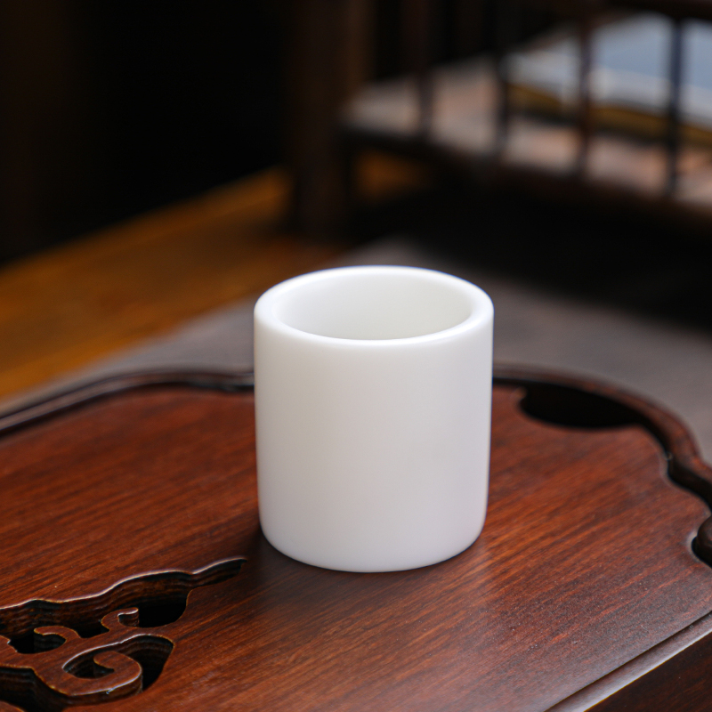 盖置盖托茶道配件德化白瓷羊脂玉高档茶具用品陶瓷茶壶盖碗盖配件