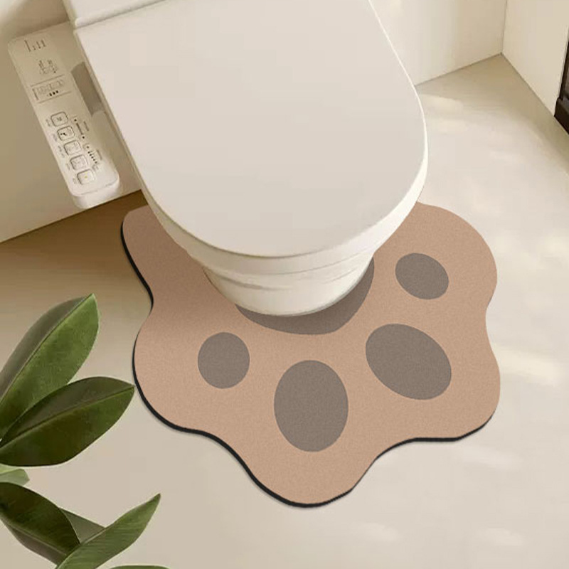 卫生间马桶U型脚垫浴室门口地垫硅藻泥吸水软垫洗手间速干防滑垫
