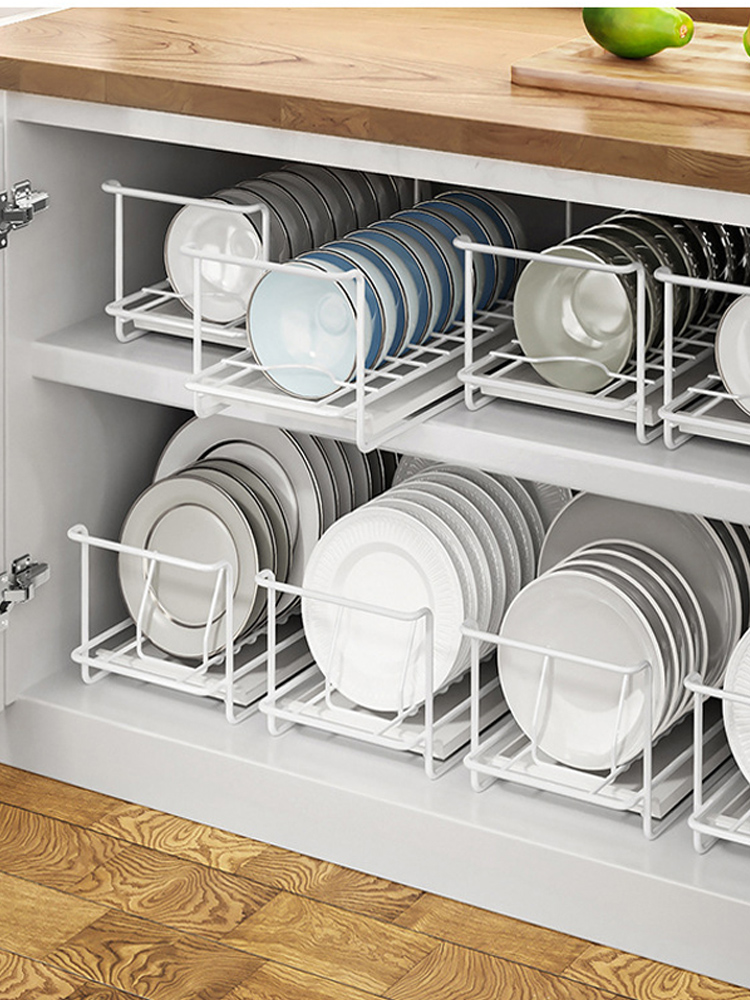 厨房下水槽置物架小型碗架沥水架单隔层橱柜内碗盘收纳架餐具家用