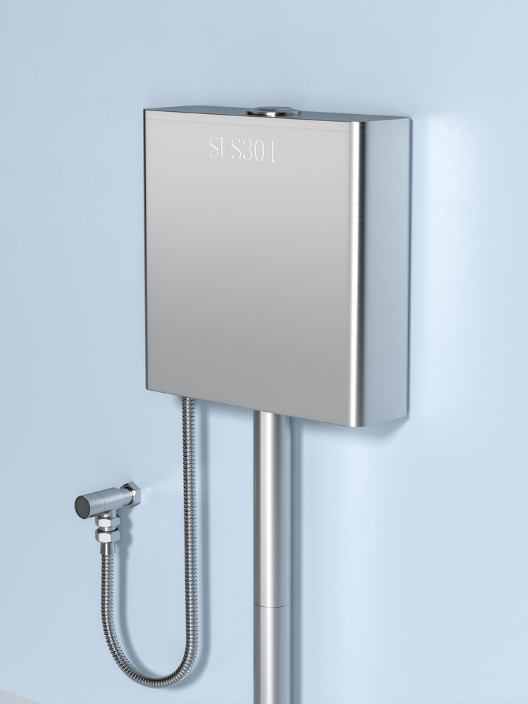 304不锈钢冲水箱家用卫生间蹲便器马桶水箱厕所蹲坑立式感应水箱