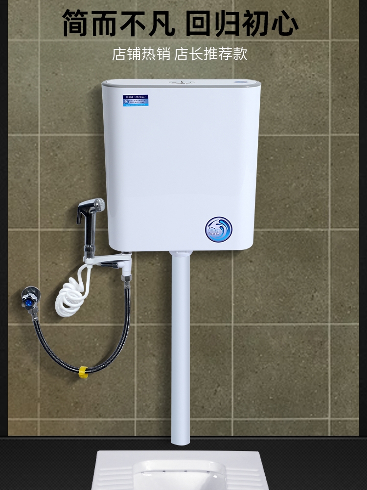 莫纳柯水箱家用卫生间蹲便器水箱节能马桶水箱加厚蹲坑厕所冲水箱