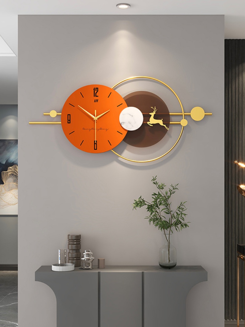 家用时尚创意时钟客厅轻奢个性艺术挂钟玄关钟表餐厅大气挂表装饰