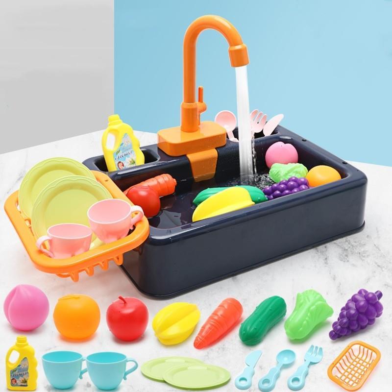 儿童洗碗机电动水龙头玩具循环出水配件宝宝洗碗池洗菜洗手水池盆
