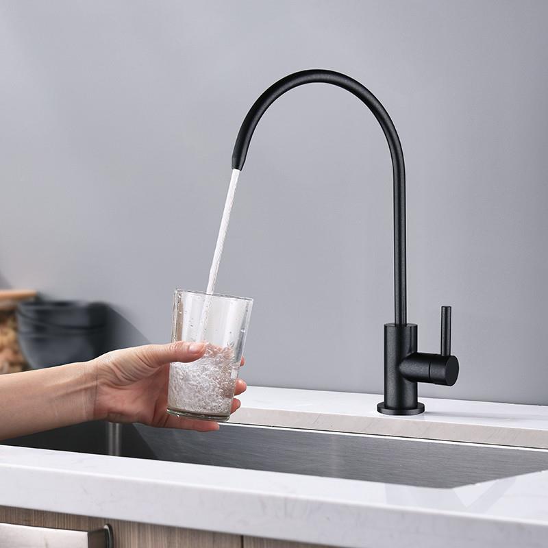 家用净水龙头304不锈钢水槽单冷过滤厨房纯净直饮水2/4分通用