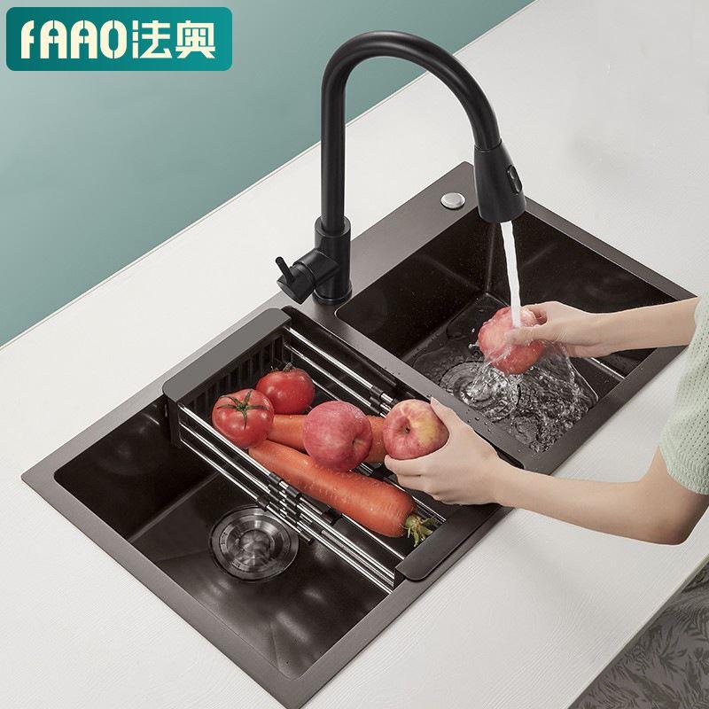 定制不锈钢水槽定做尺寸订做手工洗菜盆厨房大单槽阳台双槽洗菜池