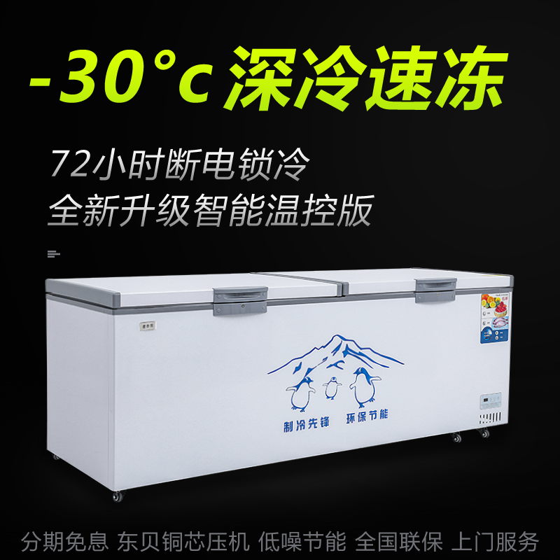 墨香雪冰柜商用大容量冷冻冷藏卧式超大单温铜管节能肉柜雪柜冷柜