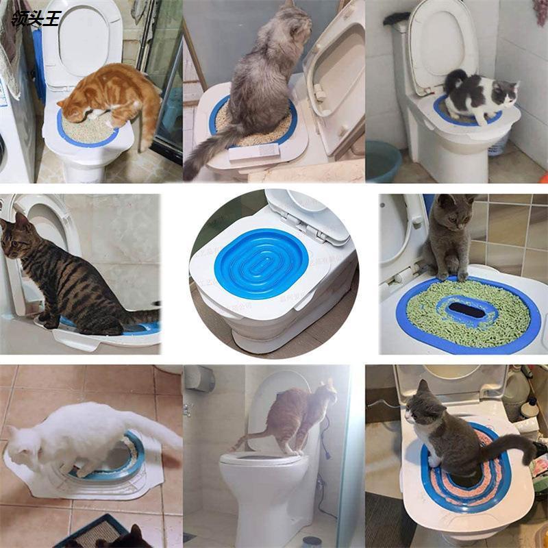 现货猫咪如厕训练器蹲坑马桶坐便器宠物清洁排便猫砂盆盘猫厕所