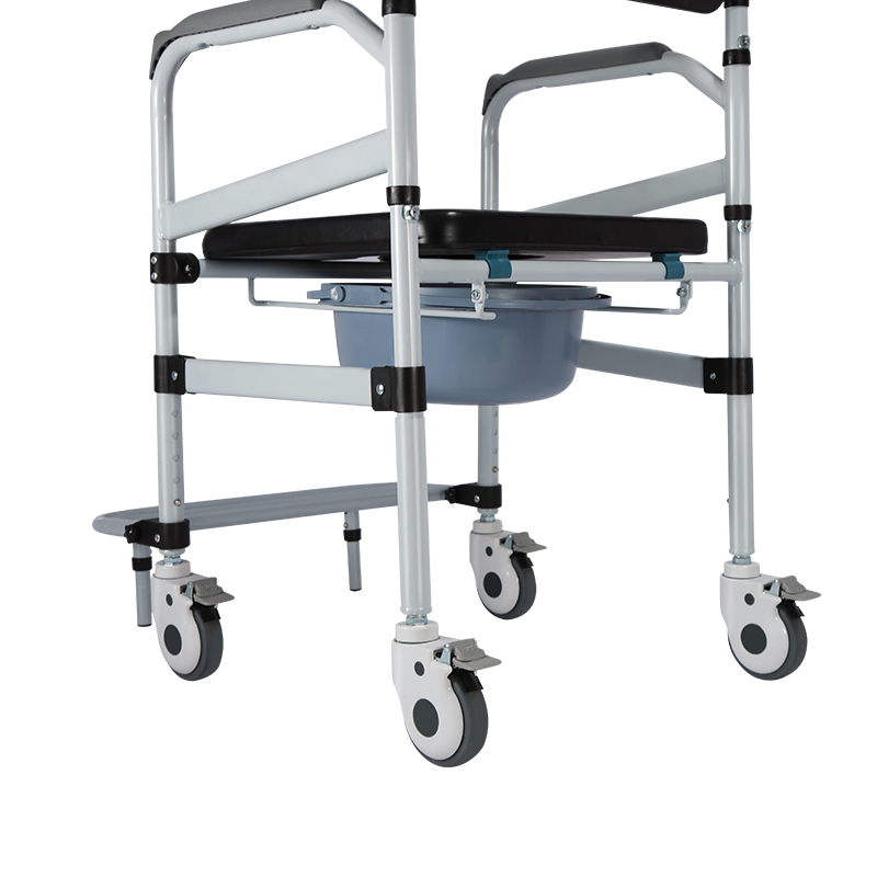 残疾人坐便椅室内马桶坐便器移动老人可折叠洗澡椅带轮结实护理椅