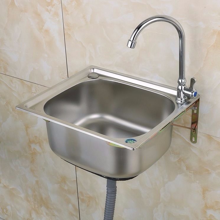 套餐带支架不锈钢水槽小单槽厨房洗菜盆洗碗池洗手盆水盆水斗水池