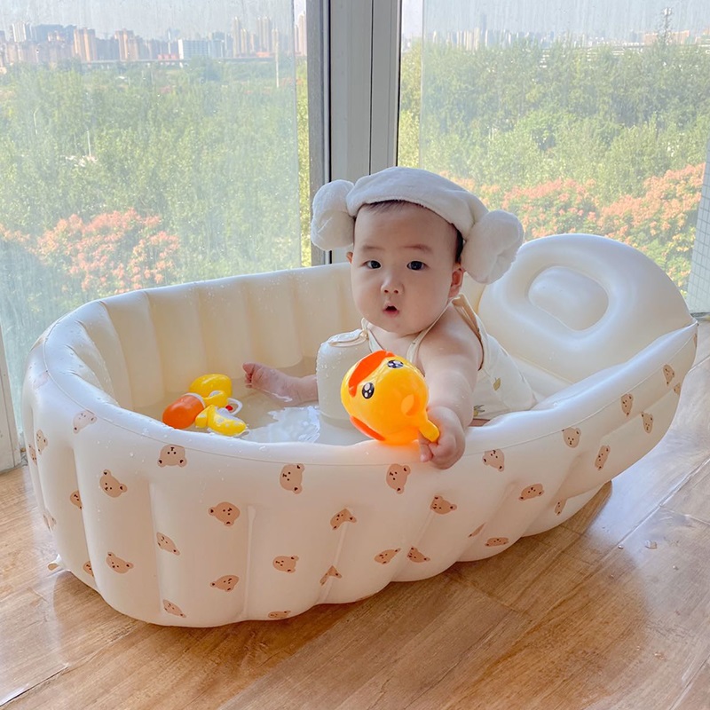 充气浴缸迷你2022新款宝宝洗澡盆0一到3岁小型婴儿可折叠便携式的