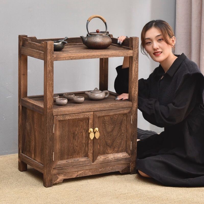 中式茶柜茶水柜实木客厅简约储茶台小型茶桌边柜茶叶置物架餐边柜