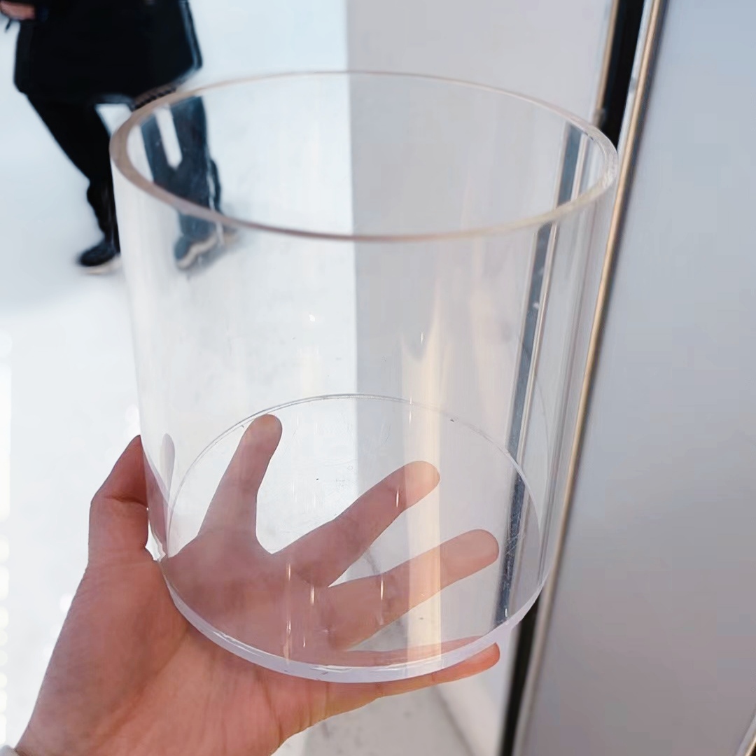 透明亚克力管展会透明防尘罩有机玻璃圆桶空心筒贴底PMMA圆管厂家
