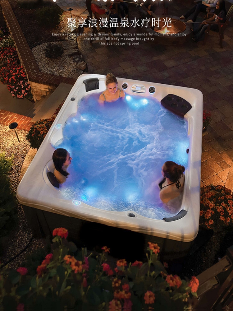 可瑞康冲浪按摩浴缸智能恒温加热户外温泉泡池嵌入式亚克力浴缸