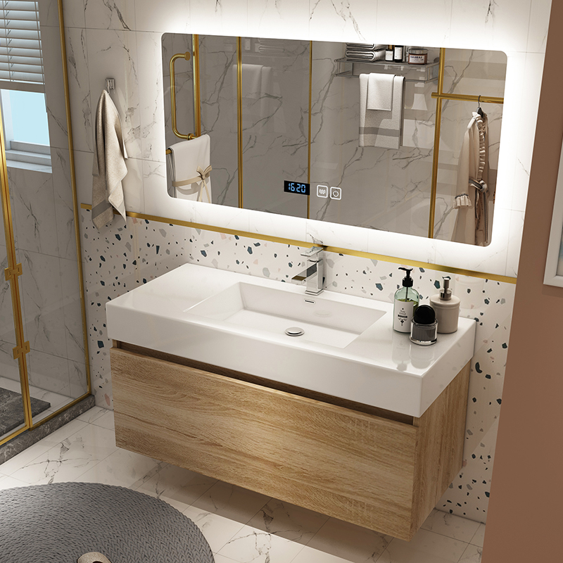 日式简约浴室柜组合北欧卫生间洗漱台洗脸池洗手面盆智能卫浴吊镜