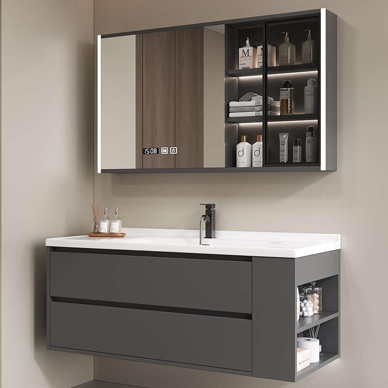 实木浴室柜组合小户型现代简约挂墙式卫生间洗手台洗脸盆洗手盆柜
