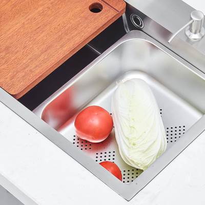 新款水槽单槽厨房多功能洗菜盆加厚304不锈钢大洗碗池菜盆家用洗