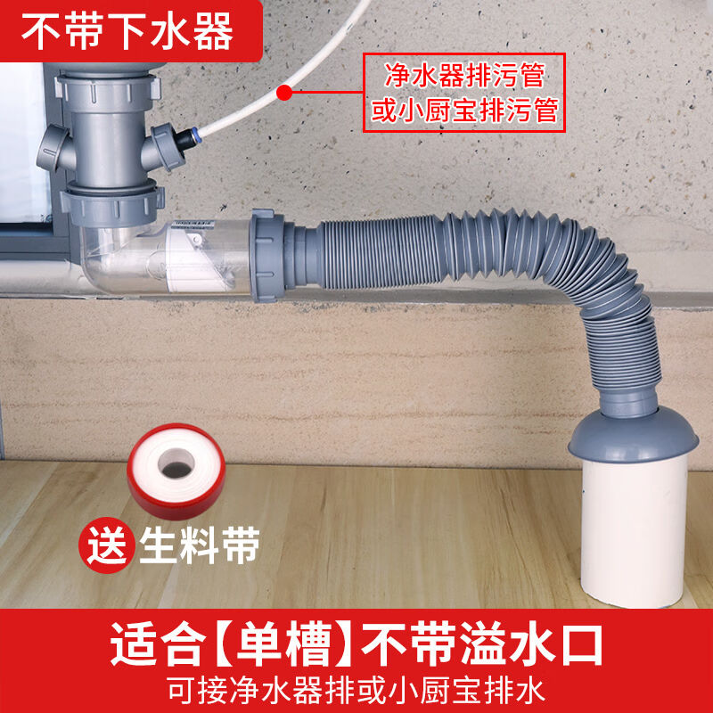 厨房洗菜盆单槽水槽洗碗池下水道臭下水管排水管配件（2）单槽不