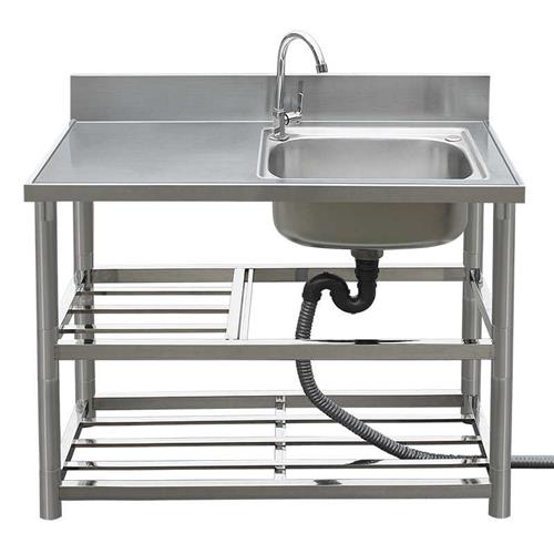 家用不锈钢水槽带支架厨房洗菜盆台面一体柜洗手池台盆水池洗碗槽