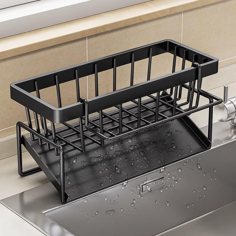 厨房置物架水槽抹布沥水架水池水龙头洗碗钢丝球收纳架台面多功能