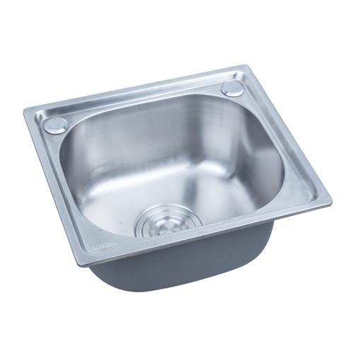 厨房单槽水槽SUS304不锈钢水池大水盆加厚拉丝洗菜洗碗小单盆套餐