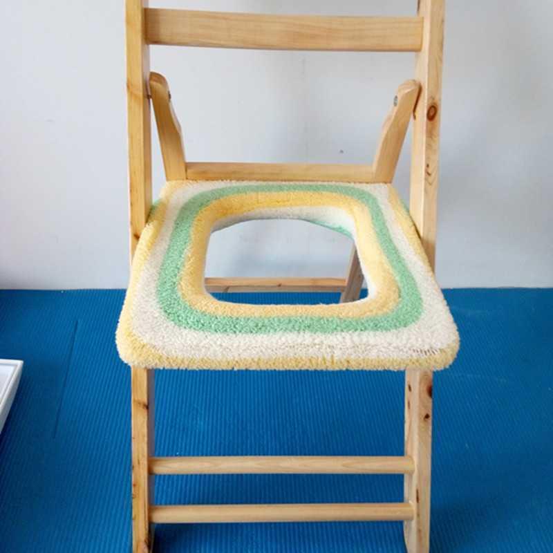 孕妇老年人椅凳器坐垫实木折叠方形马桶椅子垫坐便套 只是坐垫