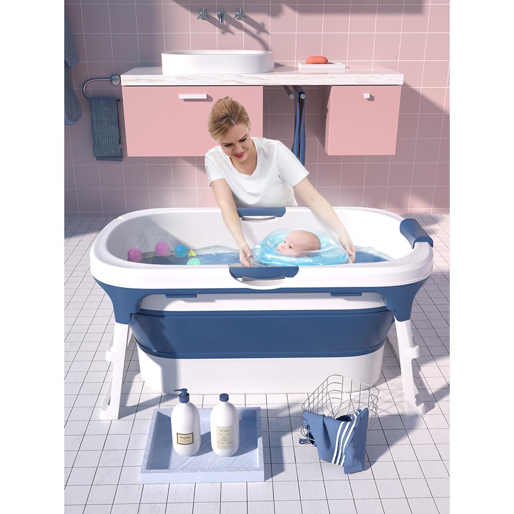 新生婴儿洗澡盆儿童洗澡桶宝宝浴盆大号折叠浴桶可游泳浴缸泡澡桶