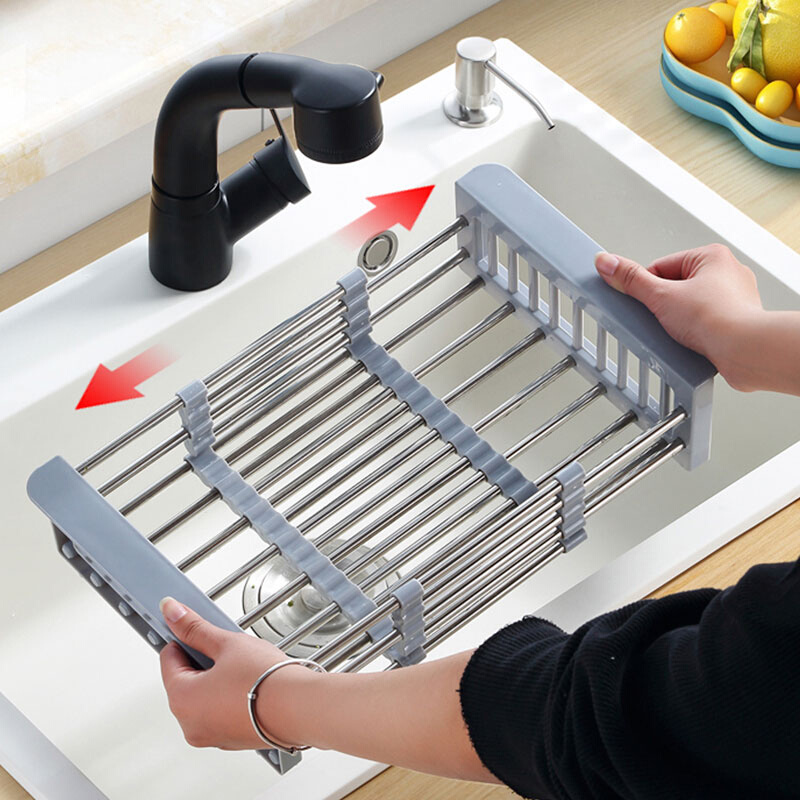 新款洗碗池厨房置物架水槽沥水篮碗碟碗盘滤水收纳沥水碗架伸缩不