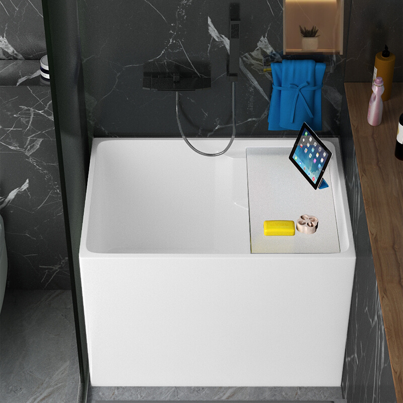 新款意洁浴缸深泡小户型迷你家用坐式亚克力可移动独立小型日式浴