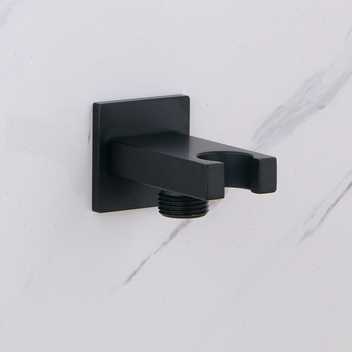全铜淋浴器黑色花洒座支架可调节浴室喷头固定座暗装接头配件旋z.
