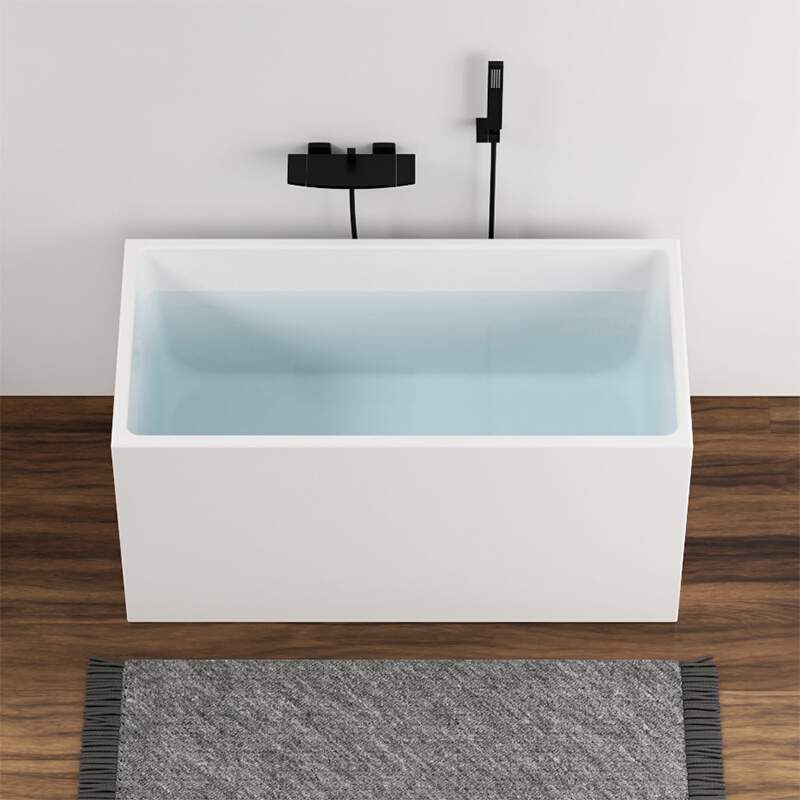 定制无缝一体家用小户型深泡浴缸转角切角异型坐泡式亚克力浴盆