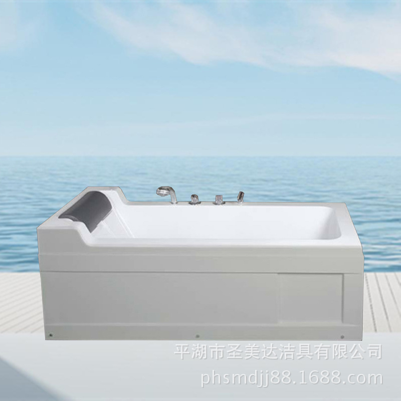 长方形亚克力按摩冲浪浴缸嵌入式浴盆酒店工程单人家庭浴盆170*70