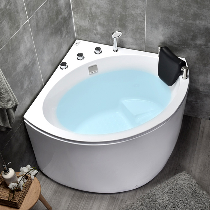 安华坐泡浴缸小户型转角家用三角扇形亚克力按摩浴缸0.8 0.9