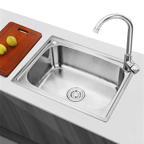 加厚不锈钢水槽大小拉丝单水槽 厨房洗菜盆洗碗池 一体水盆