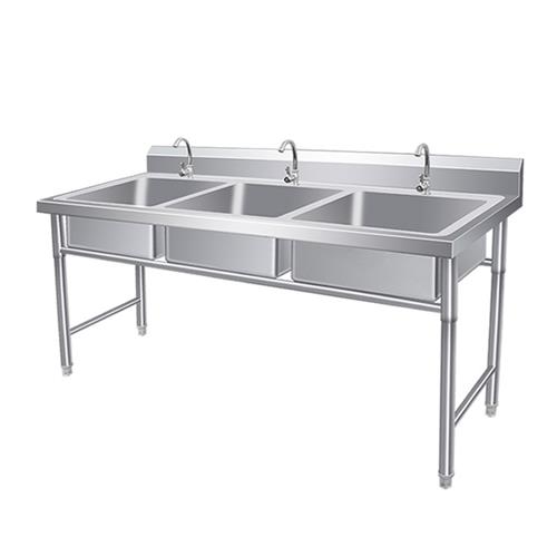 商用不锈钢单水槽水池三双槽双池洗菜洗碗池厨房定制 简易 带支架