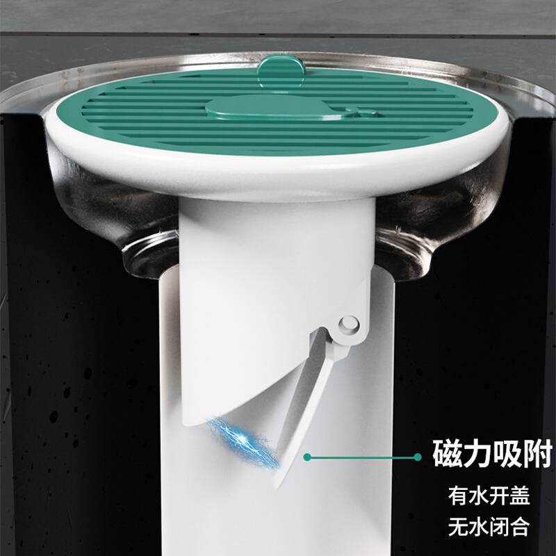 磁吸地漏盖卫生间下水道防臭器旋转自动开合式浴室防堵过滤地塞器