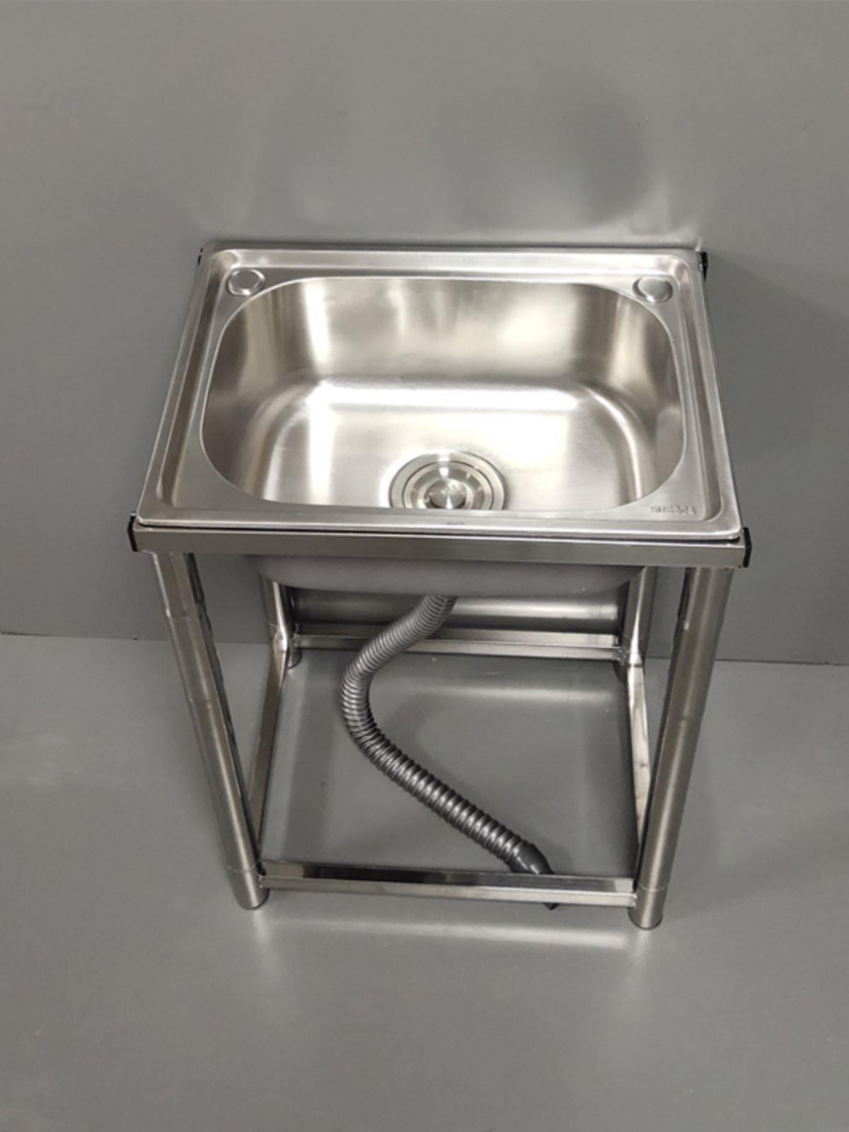洗菜大不锈钢水槽单槽盆简易水槽带支架加厚洗碗池洗手盆拖把池